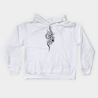 Floral Snake Design Kids Hoodie